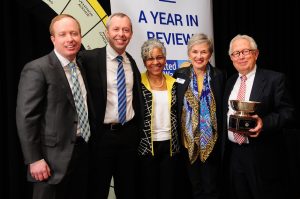 2017 Campaign Chairs, Anne Carter and Kate Minette, with 2018 Chairs Andrew, Darrel, and Paul Morf