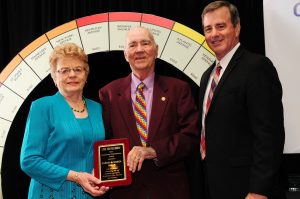 Jared and Carol Hills, 2018 Community Philanthropist Award Winners, and Tim Stiles, UWECI President and CEO