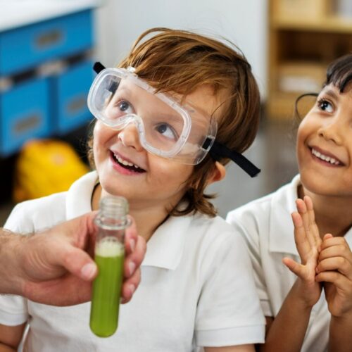 Happy kids at elementary school